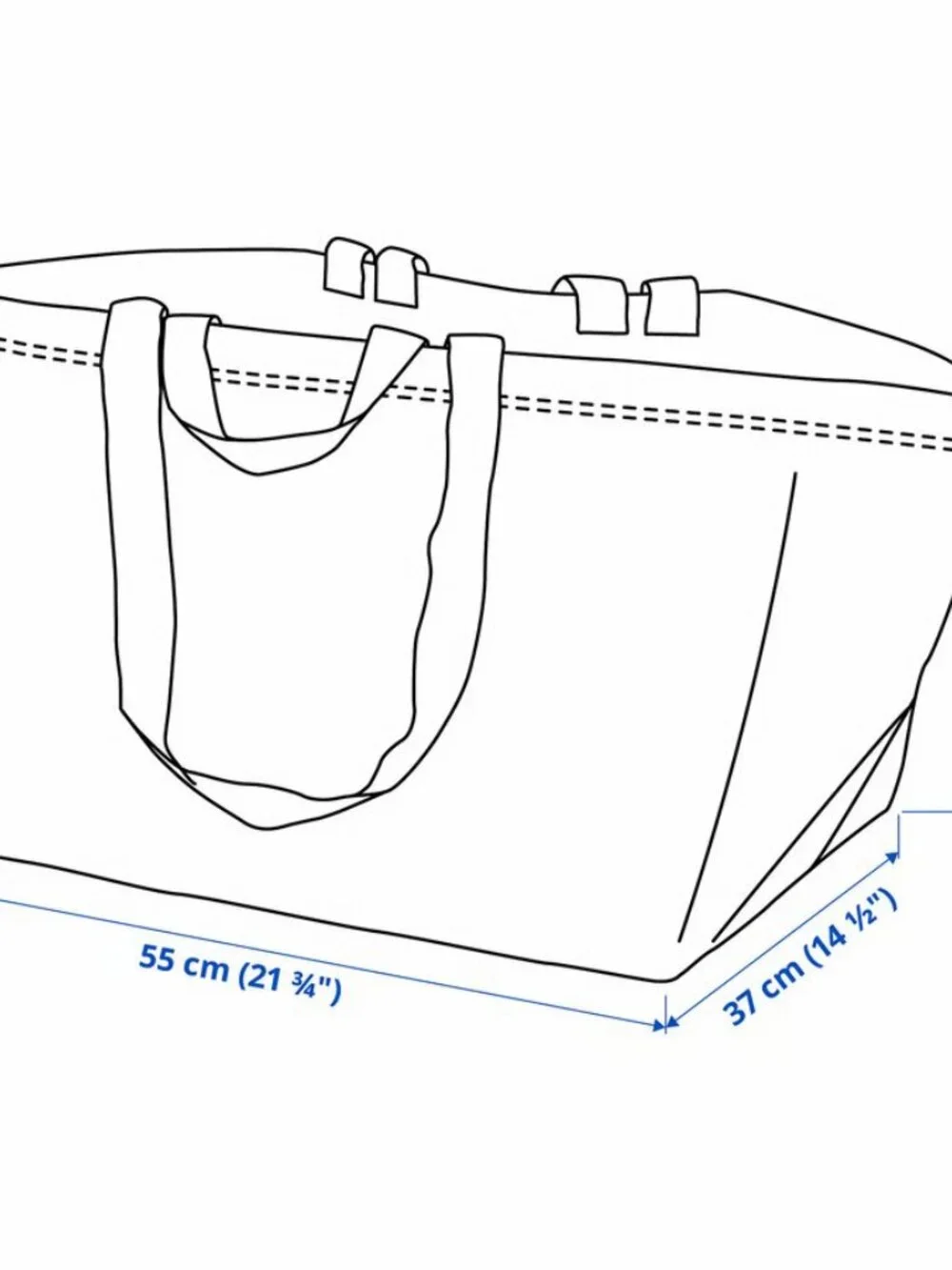 New Ikea Frakta Lg Blue Shopping Bag 21.75